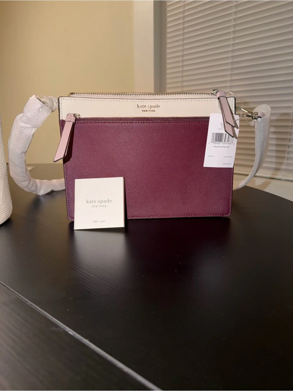 kate spade Two-Tone Burgundy and Cream Crossbody